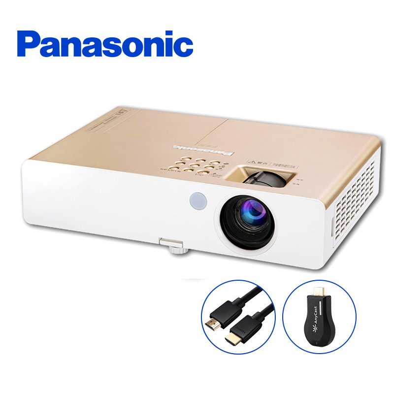 松下（Panasonic）高清投影仪办公会议商务教学家用高流明便携投影机 （高清