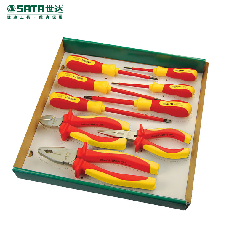 世达（SATA） 9件套VDE绝缘耐压工具组套 电工剪线小钳子 09262 现货